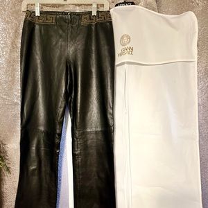 Versace jeans couture vintage leather pants 24 x 38 Black Womens